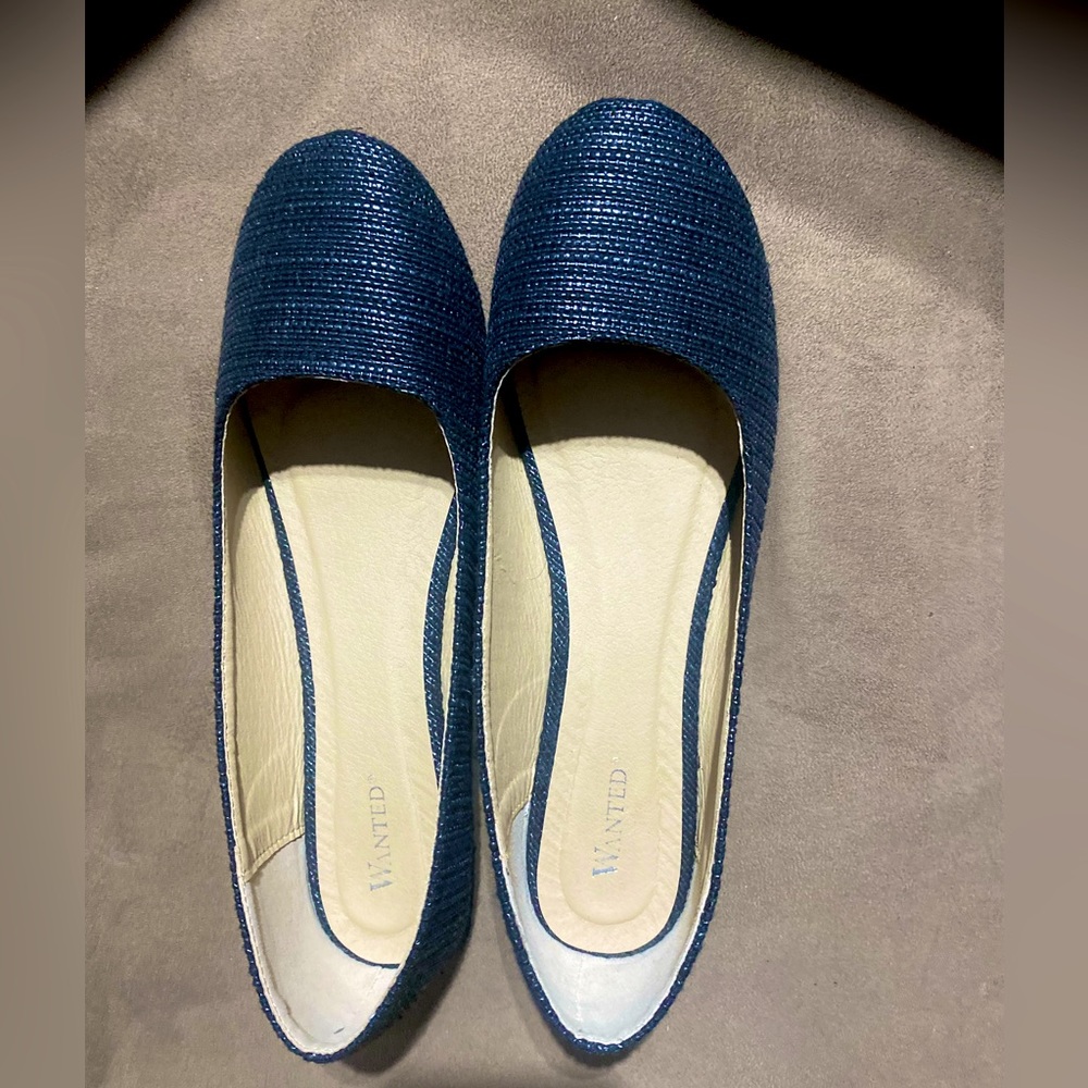 Navy Blue Flats Womens